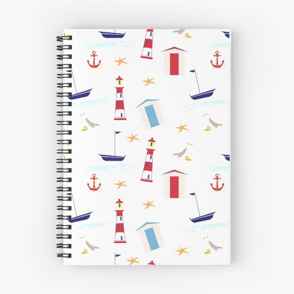 Item preview, Nautical Pattern Lighthouse Sailboat Anchor Starfish Seagull designed and sold by KeysTreasures.