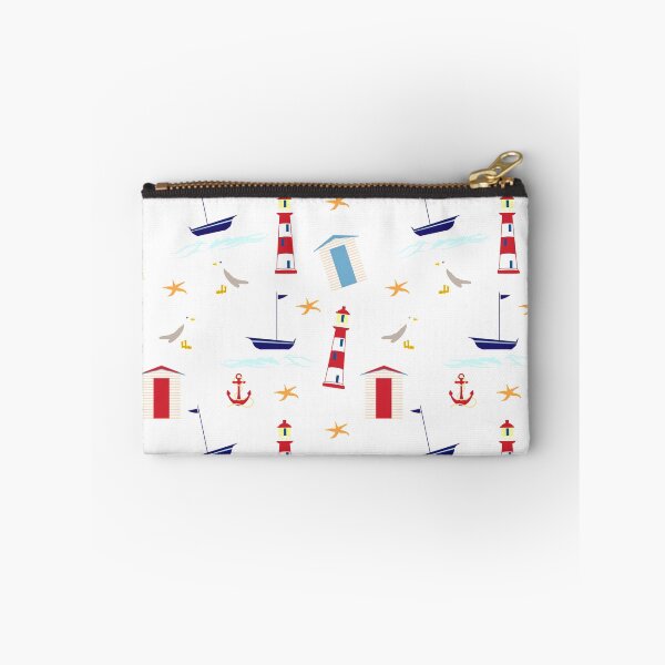 Item preview, Nautical Pattern Lighthouse Sailboat Anchor Starfish Seagull designed and sold by KeysTreasures.