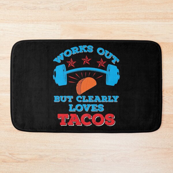 Item preview, Works Out But Clearly Loves Tacos Shirt Funny Gift Idea for Anniversary, Wedding, Mother's Day, Father's Day, Graduation, Thanksgiving, Christmas and New Year's Day. designed and sold by KHRO.