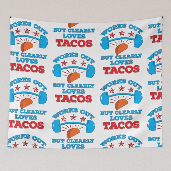 Item preview, Works Out But Clearly Loves Tacos Shirt Funny Gift Idea for Anniversary, Wedding, Mother's Day, Father's Day, Graduation, Thanksgiving, Christmas and New Year's Day. designed and sold by KHRO.
