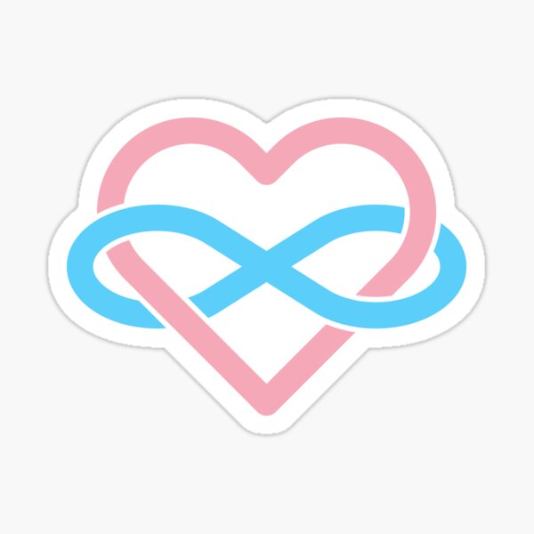 Transgender Polyamory Infinity Heart Sticker