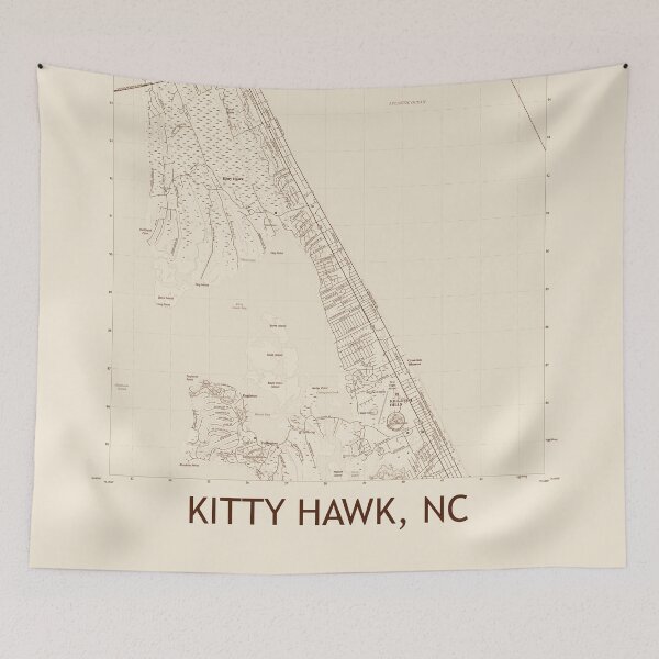 Item preview, Kitty Hawk, NC Topographical Map Vintage designed and sold by PGHPhotoCo.