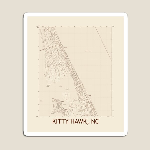 Item preview, Kitty Hawk, NC Topographical Map Vintage designed and sold by PGHPhotoCo.