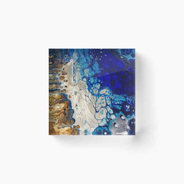 Item preview, Blue Ocean meets land Acrylic Art Pour designed and sold by Jennykies.