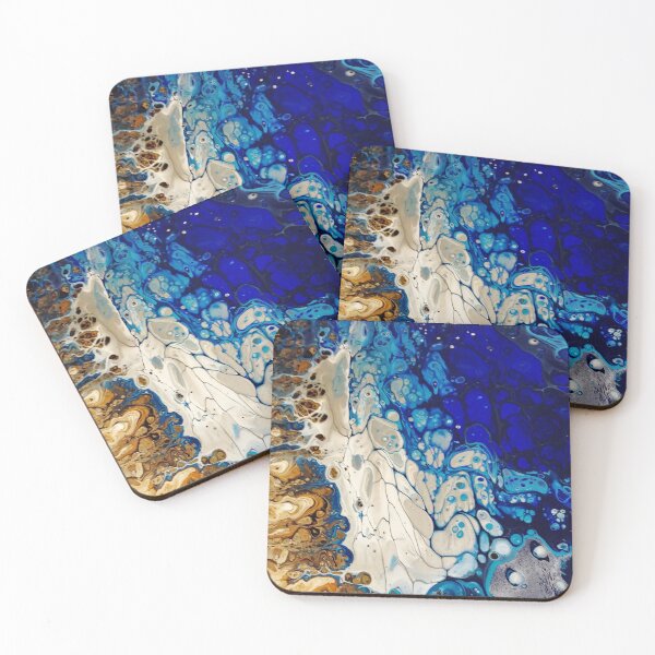 Item preview, Blue Ocean meets land Acrylic Art Pour designed and sold by Jennykies.