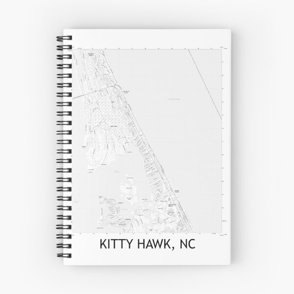 Artikelvorschau, Kitty Hawk, NC Topografische Karte Schwarzweiß entworfen und verkauft von PGHPhotoCo.