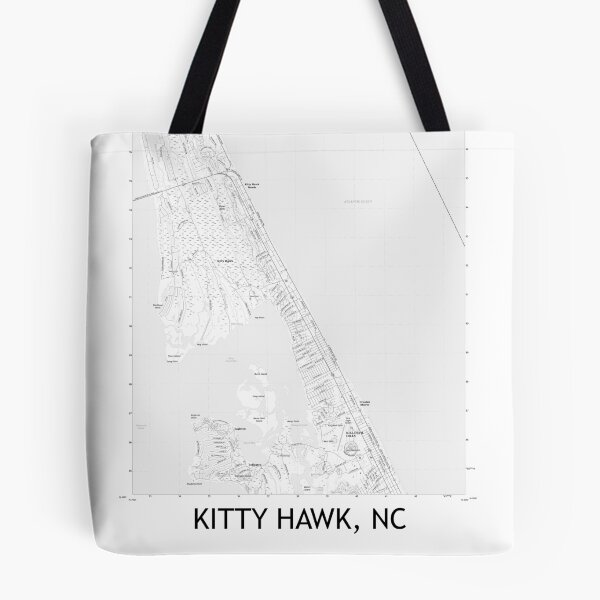 Item preview, Kitty Hawk, NC Topographical Map Black & White designed and sold by PGHPhotoCo.