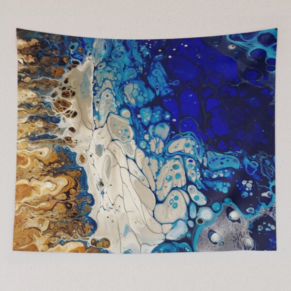 Item preview, Blue Ocean meets land Acrylic Art Pour designed and sold by Jennykies.