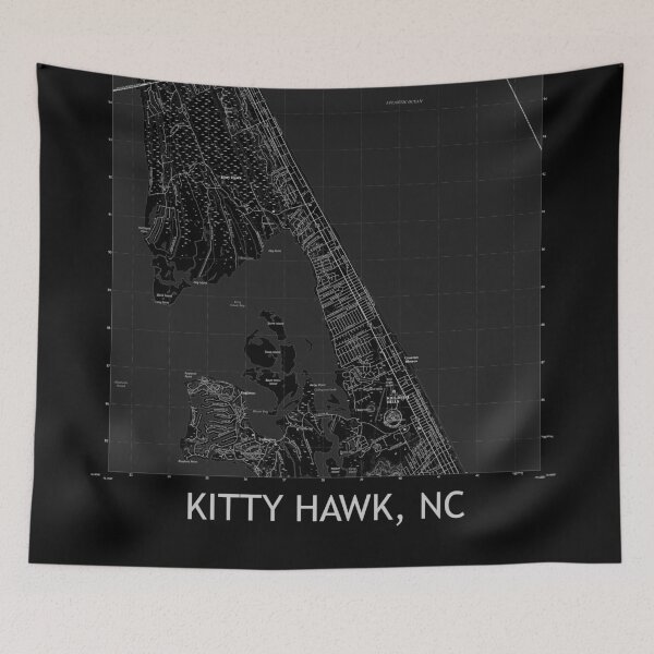Item preview, Kitty Hawk, NC Topographical Map Black designed and sold by PGHPhotoCo.