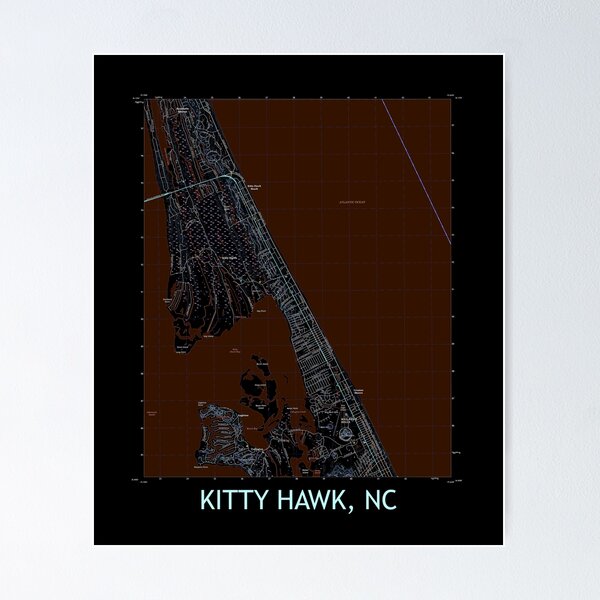 Item preview, Kitty Hawk, NC Topographical Map Dark designed and sold by PGHPhotoCo.