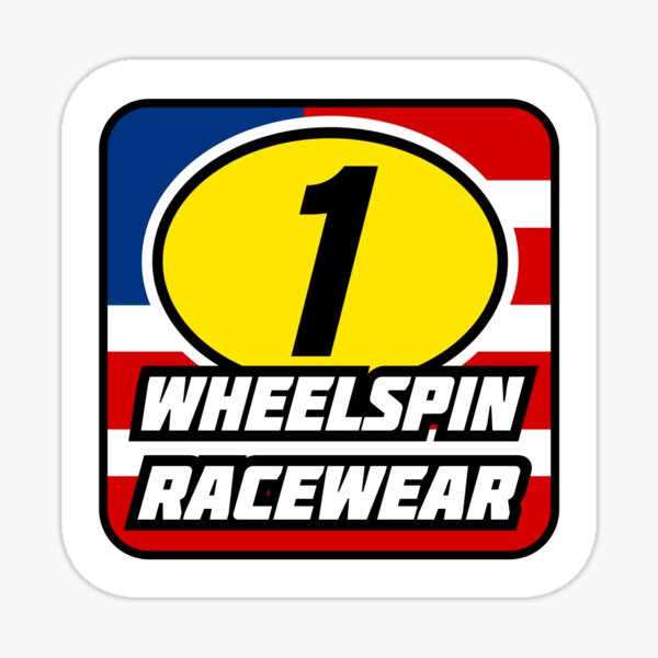 WheelSpin Racewear Red-Wht-Blue Logo Sticker