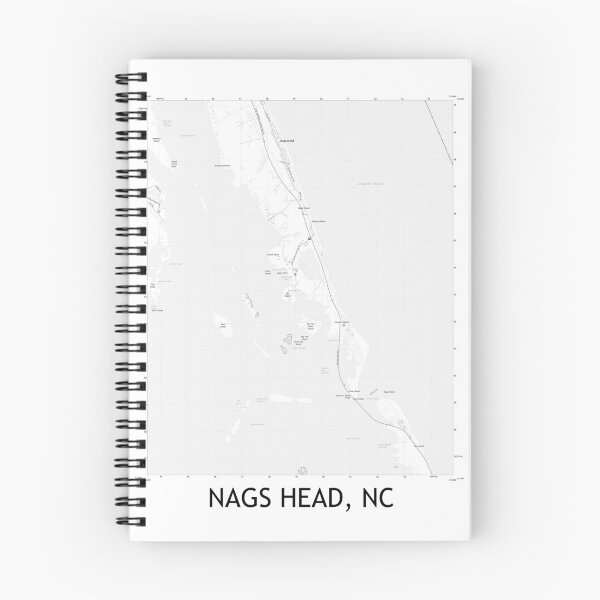 Item preview, Nags Head, NC Topographical Map Black & White designed and sold by PGHPhotoCo.
