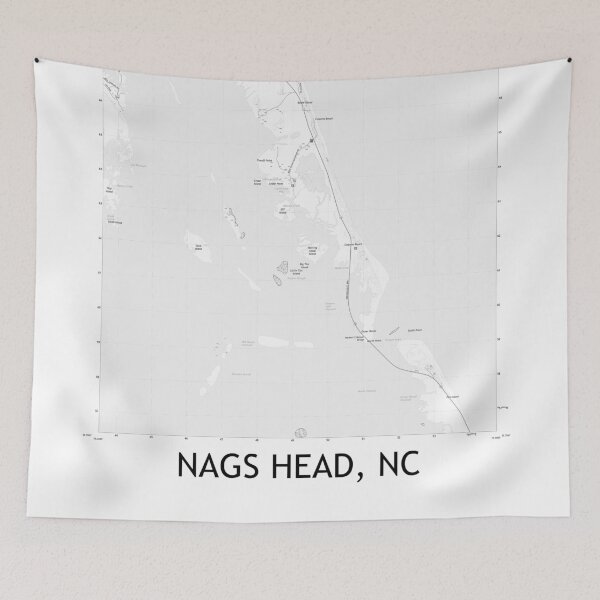 Item preview, Nags Head, NC Topographical Map Black & White designed and sold by PGHPhotoCo.