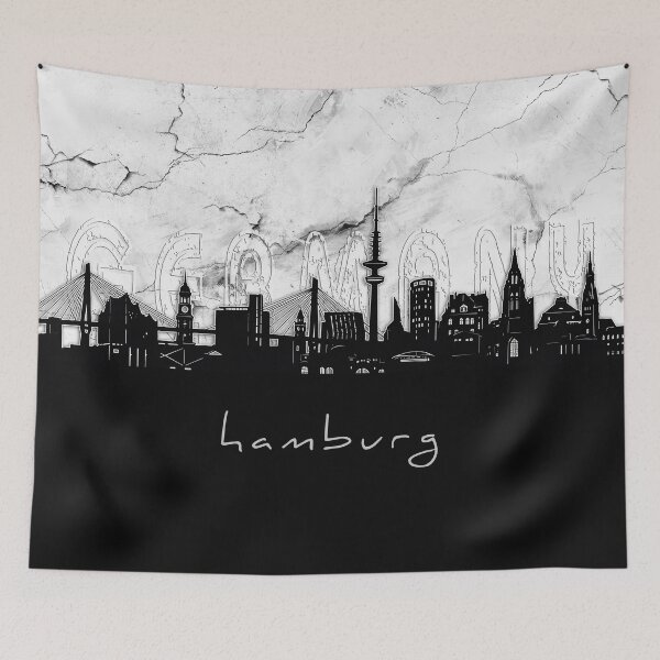 Item preview, hamburg skyline marble designed and sold by BekimART2.