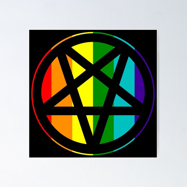 Item preview, Gay Pride Inverted Pentagram | Satanic | Solid designed and sold by Godstomper.