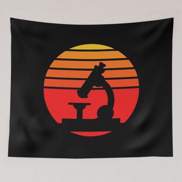 Item preview, RED ORANGE COLORS RETRO SUNSET MICROSCOPE SCIENCE designed and sold by Hippiesole.