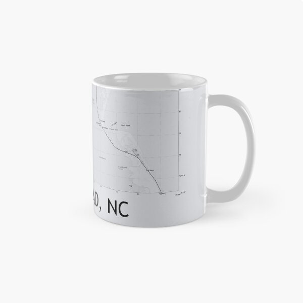 Item preview, Nags Head, NC Topographical Map Grey designed and sold by PGHPhotoCo.