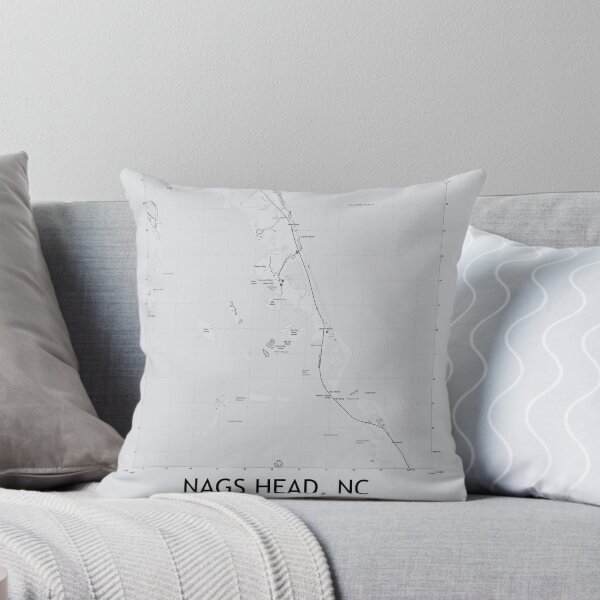 Item preview, Nags Head, NC Topographical Map Grey designed and sold by PGHPhotoCo.