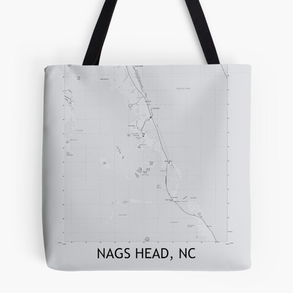 Item preview, Nags Head, NC Topographical Map Grey designed and sold by PGHPhotoCo.