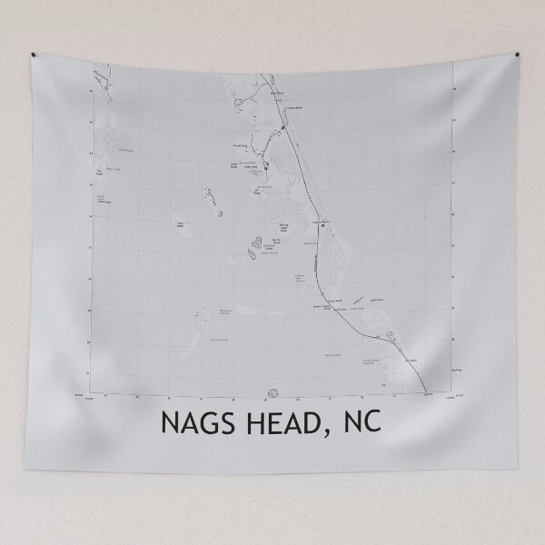 Item preview, Nags Head, NC Topographical Map Grey designed and sold by PGHPhotoCo.