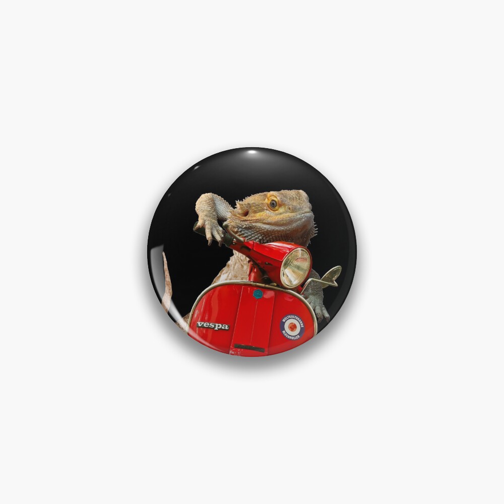 Born To Be Wild - Bearded Dragon On A Vespa Pin