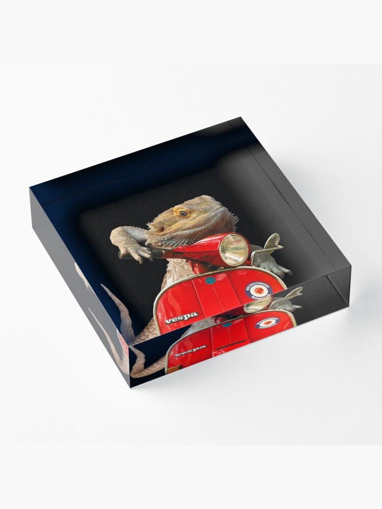 Alternate view of Born To Be Wild - Bearded Dragon On A Vespa Acrylic Block