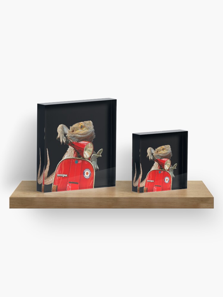 Alternate view of Born To Be Wild - Bearded Dragon On A Vespa Acrylic Block