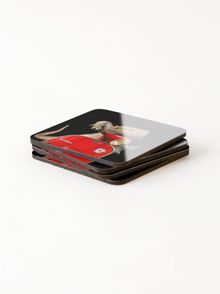 Alternate view of Born To Be Wild - Bearded Dragon On A Vespa Coasters (Set of 4)