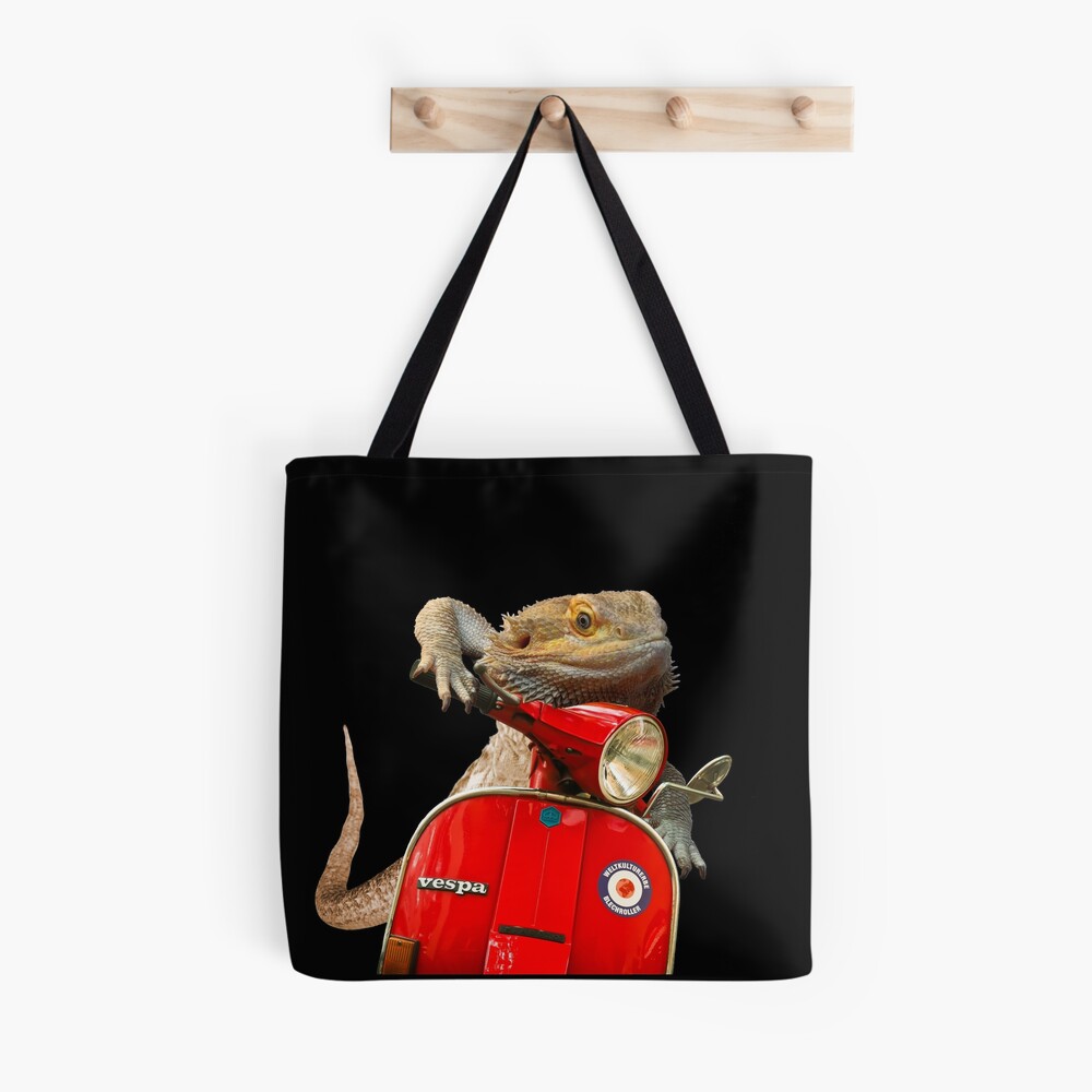 Born To Be Wild - Bearded Dragon On A Vespa Tote Bag