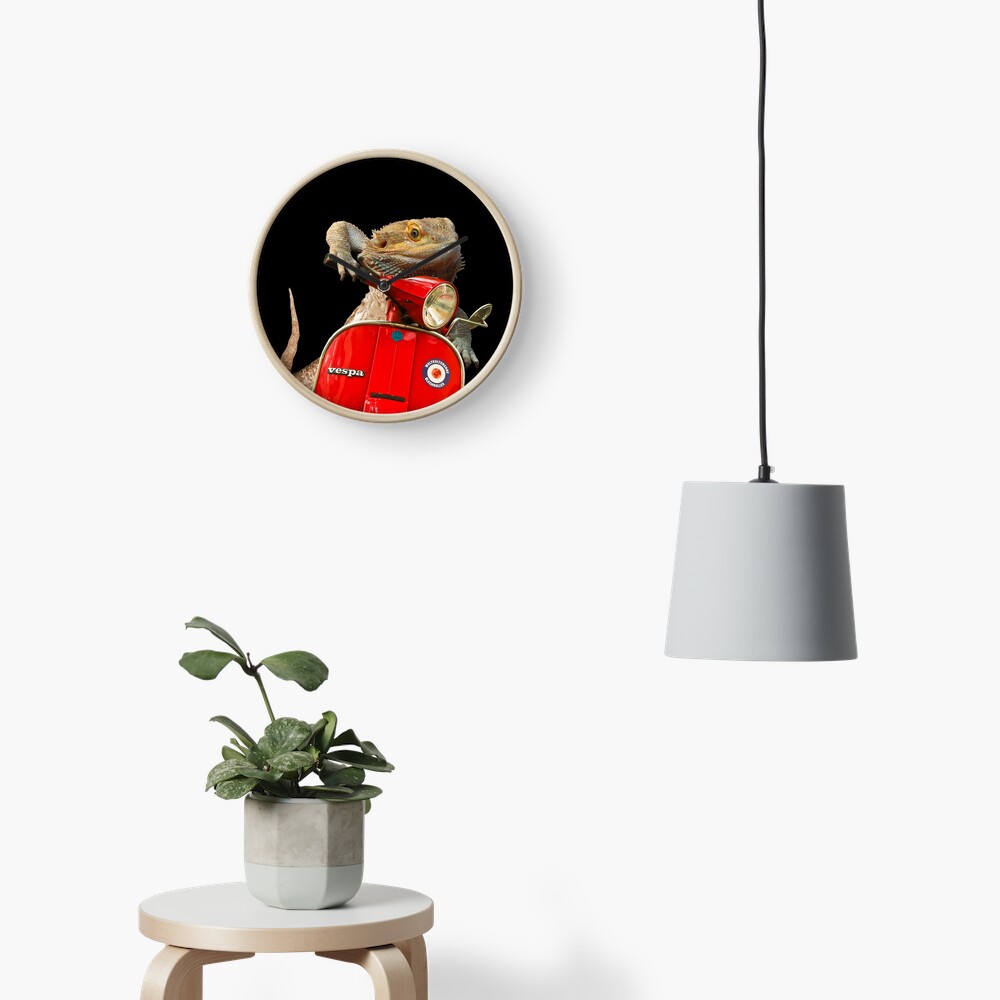 Born To Be Wild - Bearded Dragon On A Vespa Clock