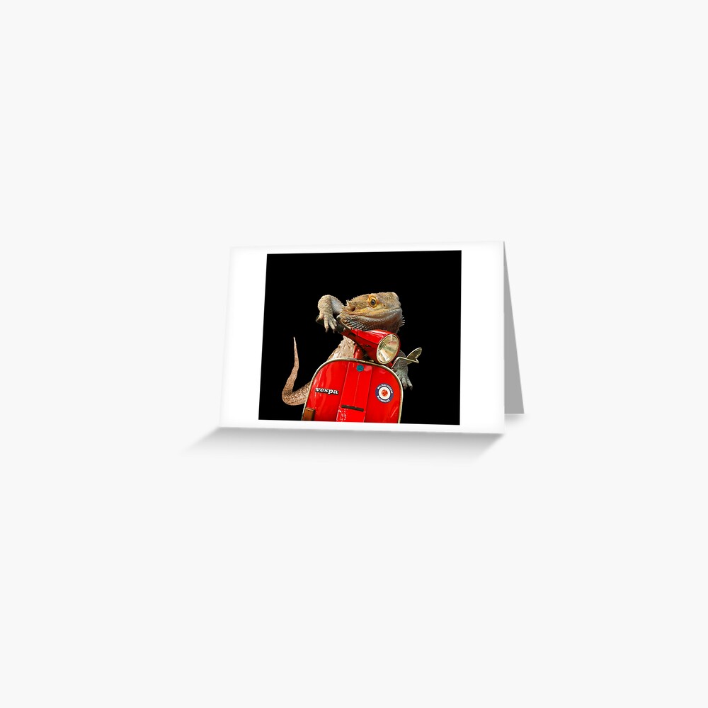 Born To Be Wild - Bearded Dragon On A Vespa Greeting Card