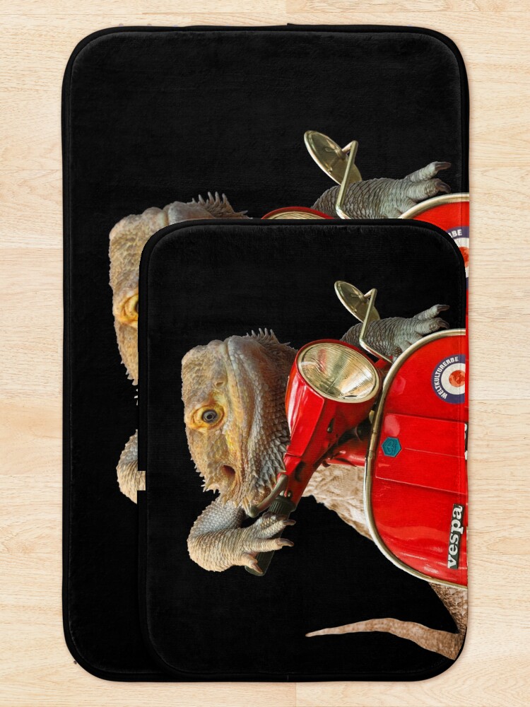 Alternate view of Born To Be Wild - Bearded Dragon On A Vespa Bath Mat