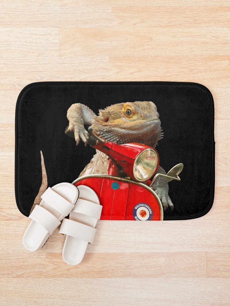 Alternate view of Born To Be Wild - Bearded Dragon On A Vespa Bath Mat