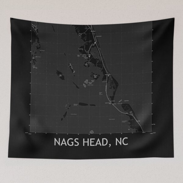 Item preview, Nags Head, NC Topographical Map Black designed and sold by PGHPhotoCo.