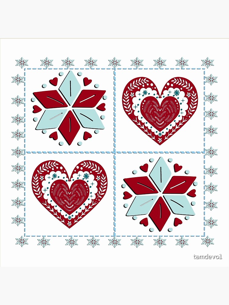 Snowflake/Heart Nordic Print Leggings