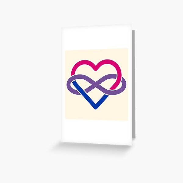 Bisexual Polyamory Infinity Heart Greeting Card