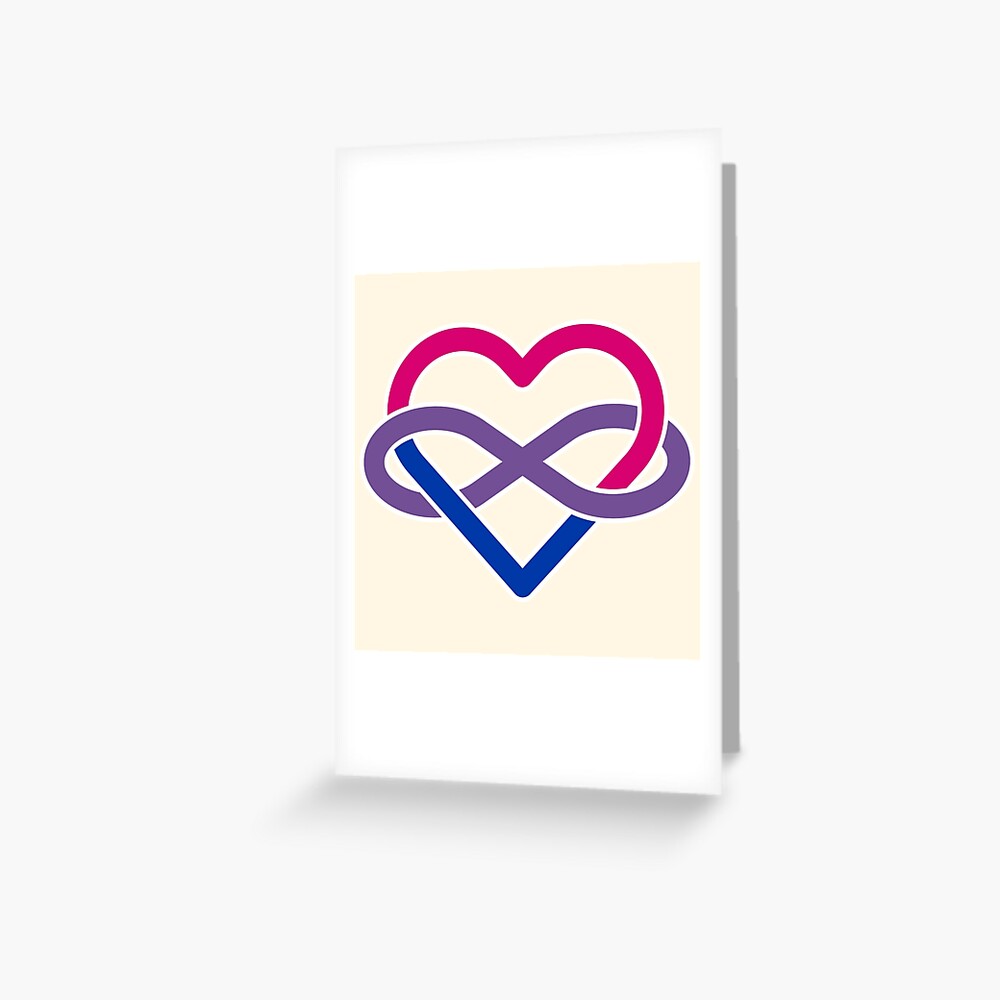 Bisexual Polyamory Infinity Heart Greeting Card