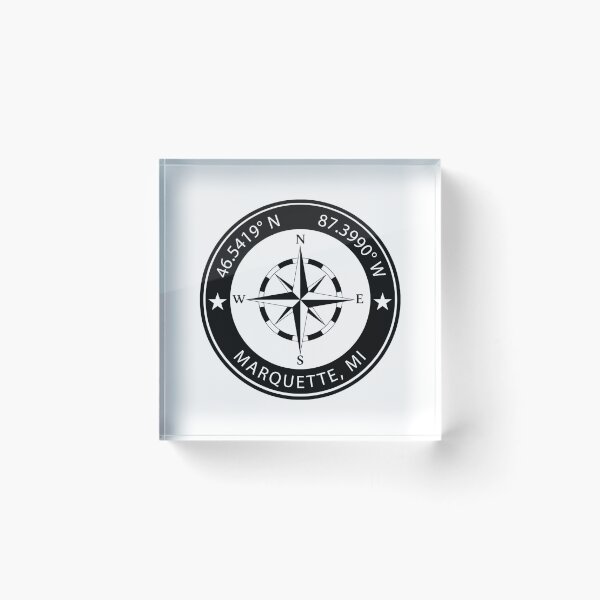 Item preview, Marquette, Michigan Geographical Coordinates designed and sold by TeeOhGraphics.