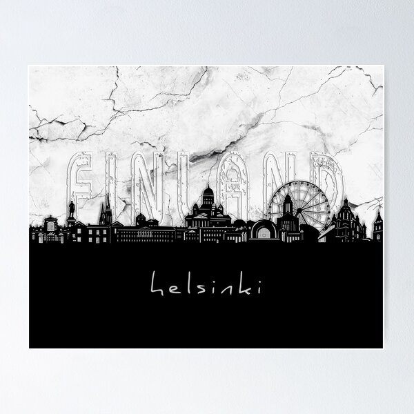 Item preview, helsinki skyline marble designed and sold by BekimART2.