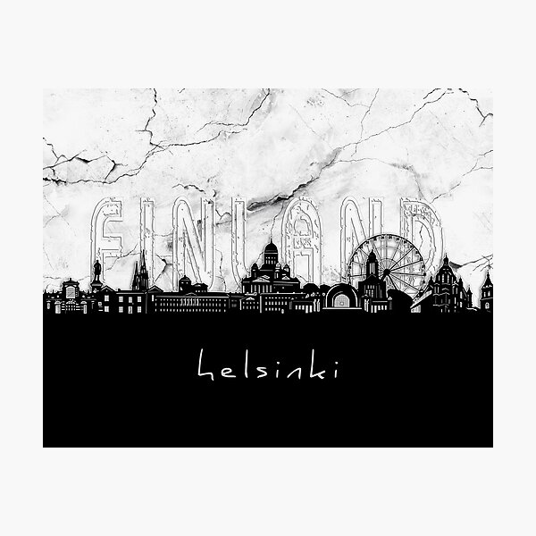 Item preview, helsinki skyline marble designed and sold by BekimART2.