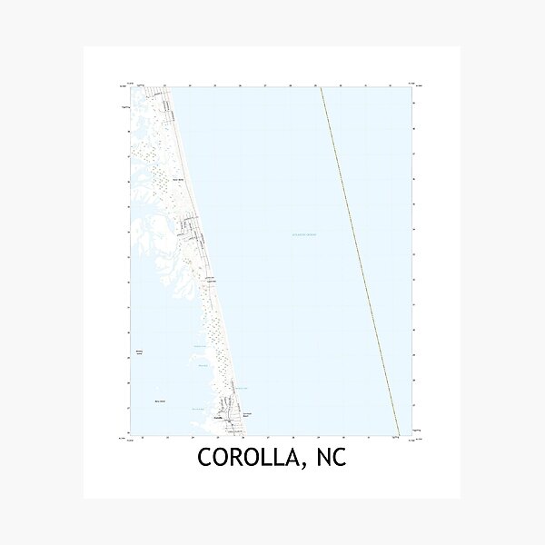 Item preview, Corolla, NC Topographical Map Clean designed and sold by PGHPhotoCo.