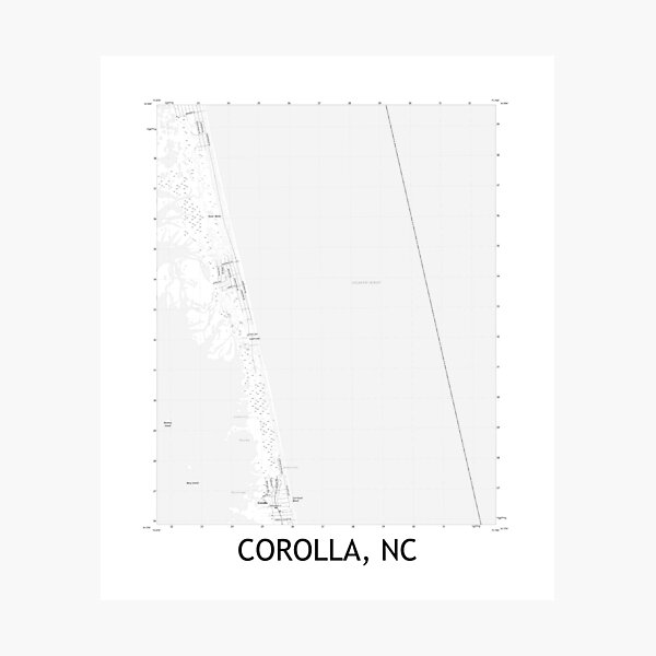 Item preview, Corolla, NC, Topographical Map Black & White designed and sold by PGHPhotoCo.