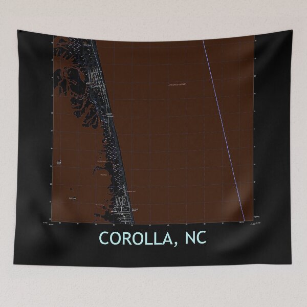 Item preview, Corolla, NC Topographical Map Dark designed and sold by PGHPhotoCo.