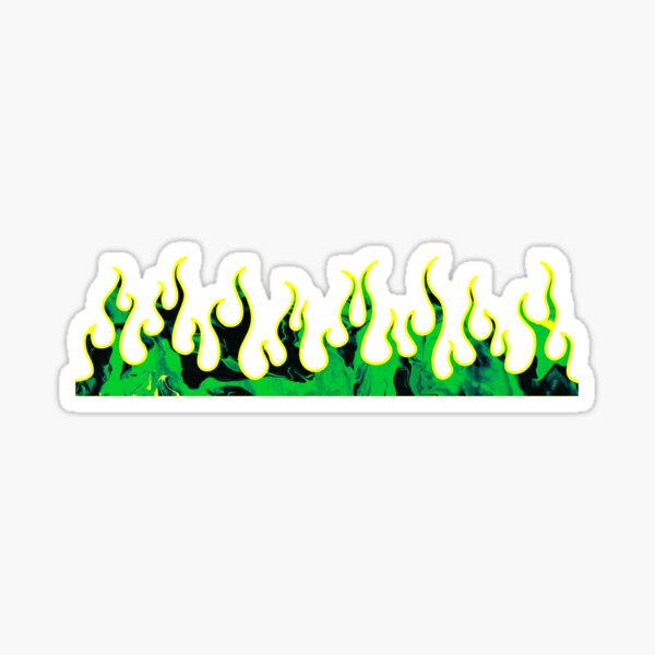 Item preview,  Camo Black and Green Flames with Yellow Border on White Background designed and sold by xalexiart.