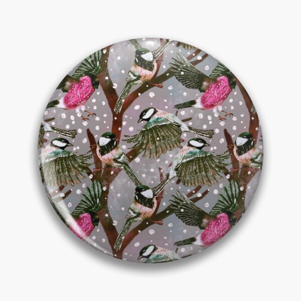 Item preview, Pink Winter Bird pattern  designed and sold by Dottadesigns.