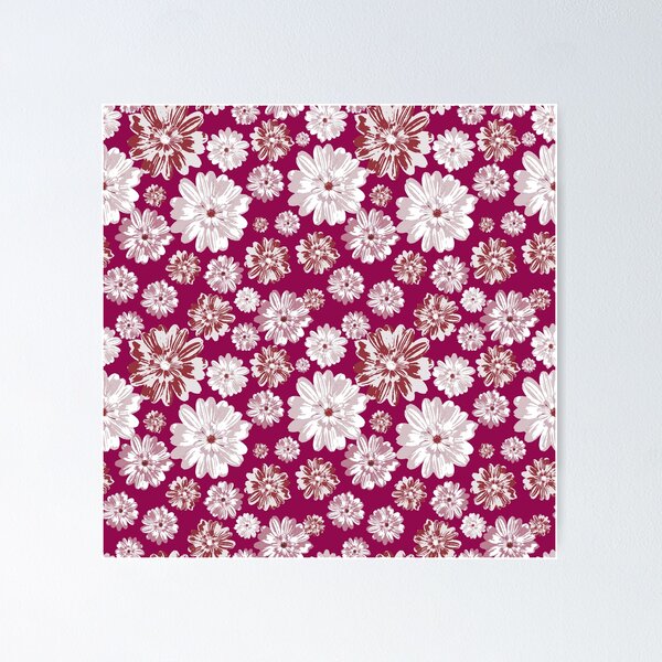 Item preview, Big White Flowers Floral Pattern designed and sold by bonfimarts.