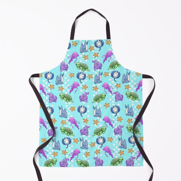 Item preview, Sea Life Cartoon Pattern Sea Turtle Dolphin Ray Starfish Jellyfish Shark designed and sold by KeysTreasures.