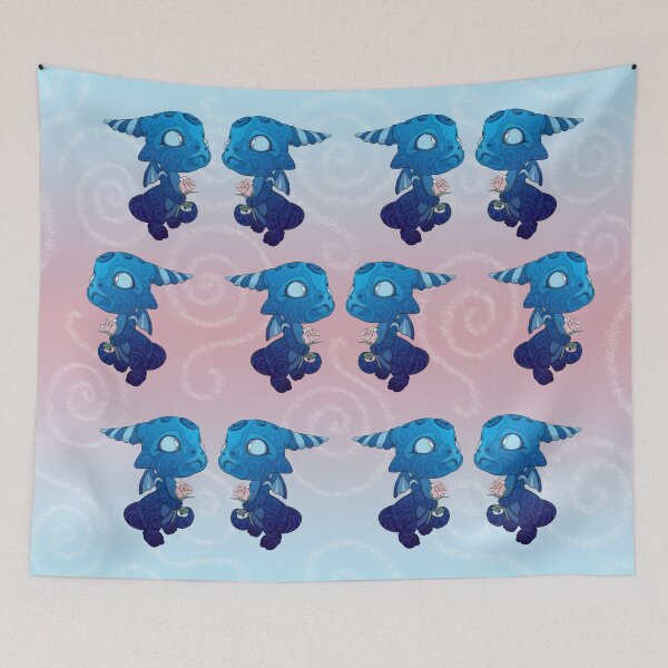 Item preview, Starry Blue Baby Dragon designed and sold by bittybiteyones.
