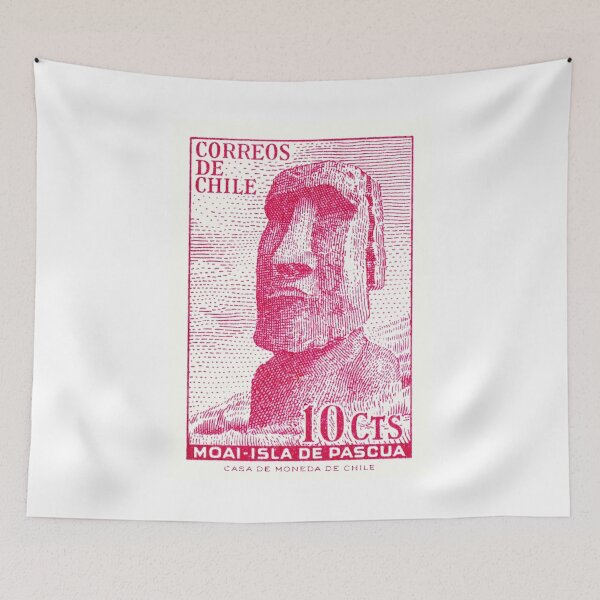 Item preview, 1965 CHILE Easter Island Moai Postage Stamp designed and sold by retrographics.