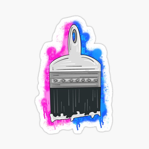 "Gender Reveal Paintbrush" Sticker for Sale by missmann Redbubble
